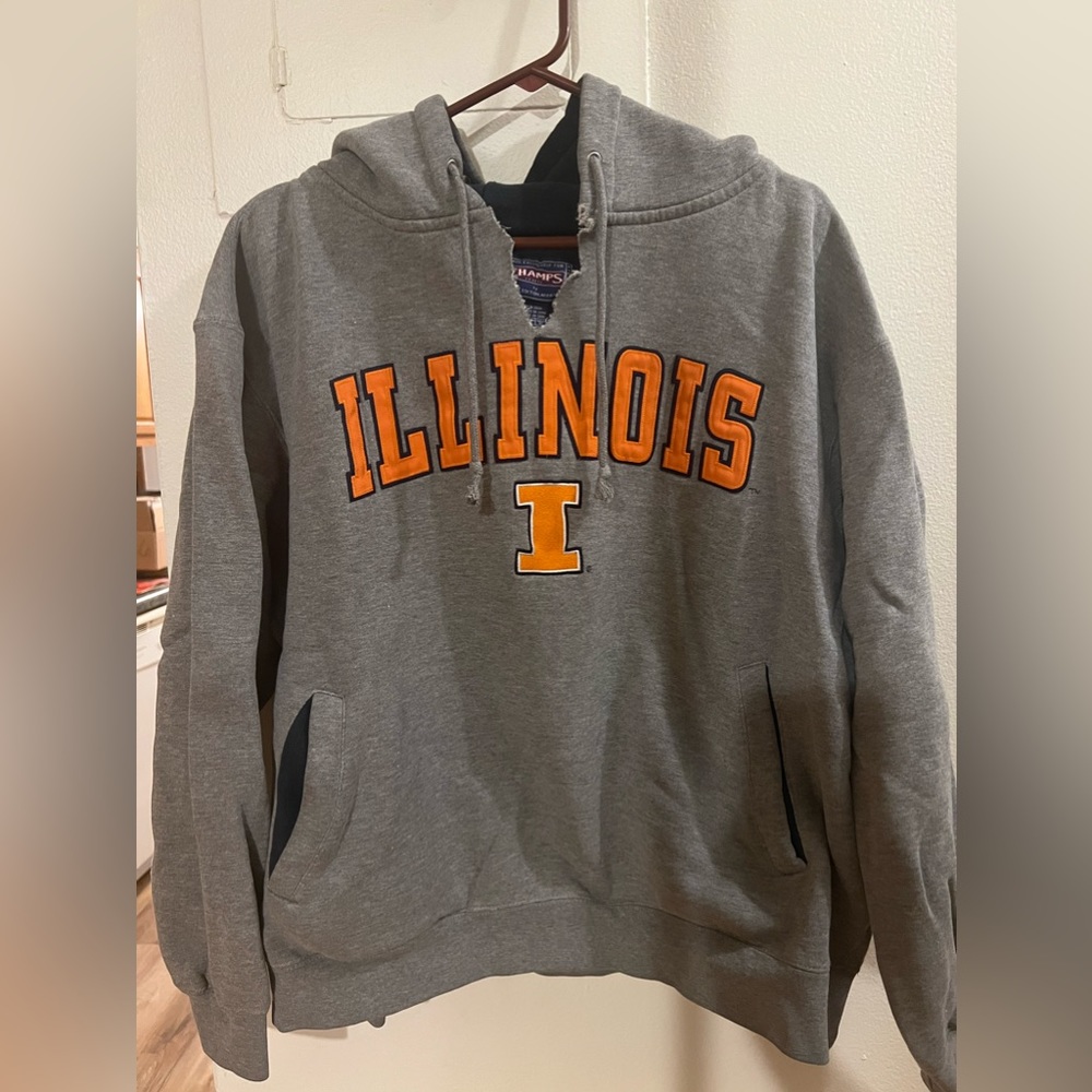 Champs Grey Illinois College Sweatshirt Size XL *FLAW*